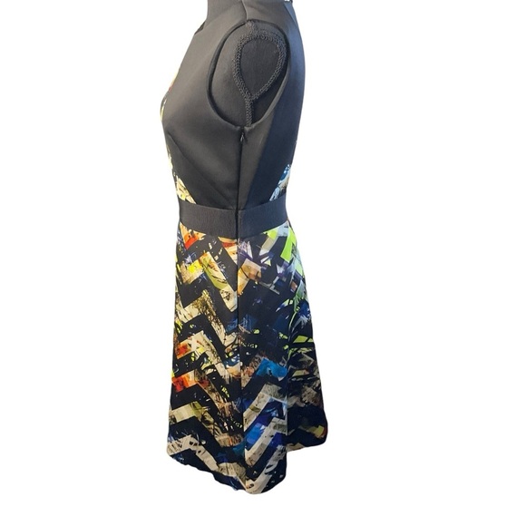 Milly Black and Multicolor Patterned Dress - Picture 3 of 11